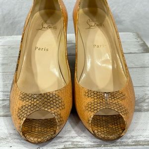 Christian Louboutin Python Wedges